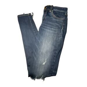 American Eagle Jeggings Womens Size 4 Long Jeans Super Stretch Denim Distressed
